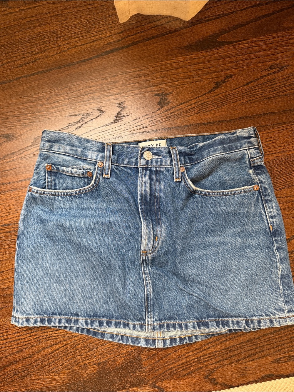 AGOLDE Denim Mini Skirt in Classic Blue